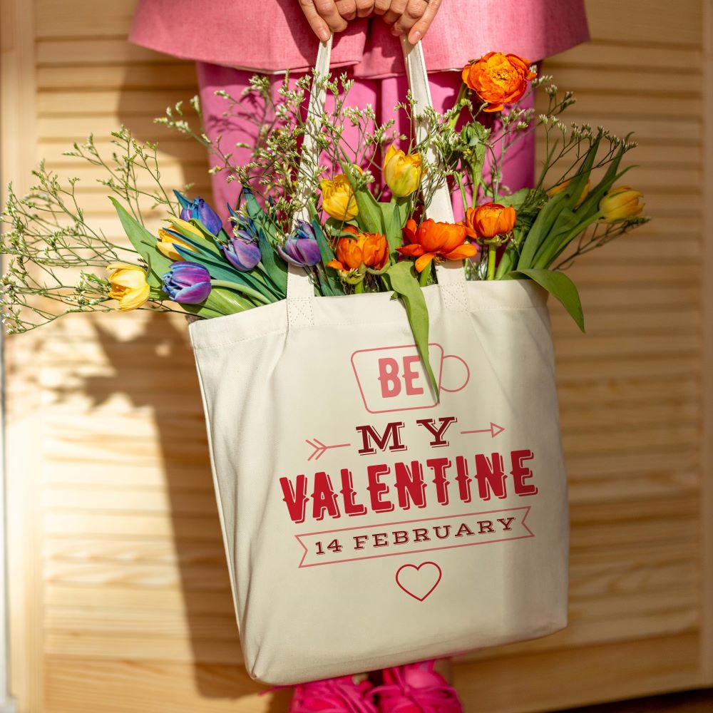 Torba bawełniana ecru BE MY VALENTINE