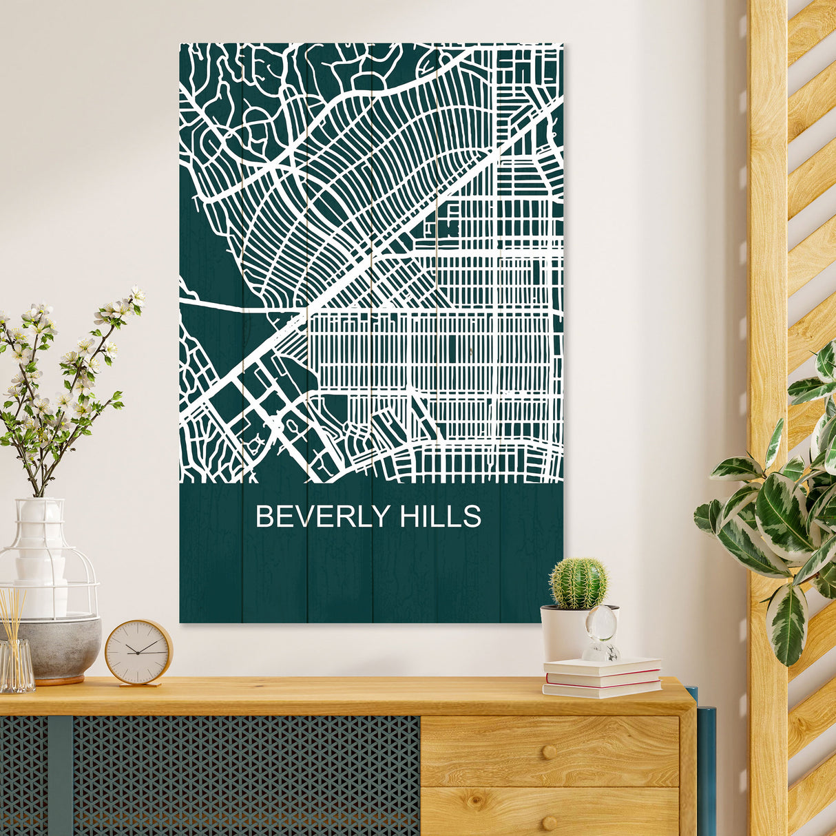 Obraz na drewnie Mapa Beverly Hills - Beverly Hills