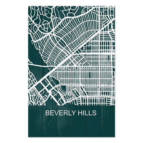 Obraz na drewnie Mapa Beverly Hills - Beverly Hills