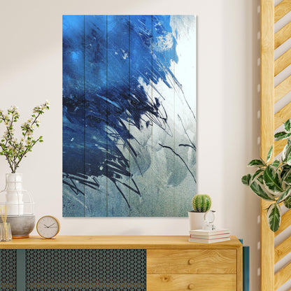Obraz na drewnie Niebiesko-szary - Colorful Brush Strokes