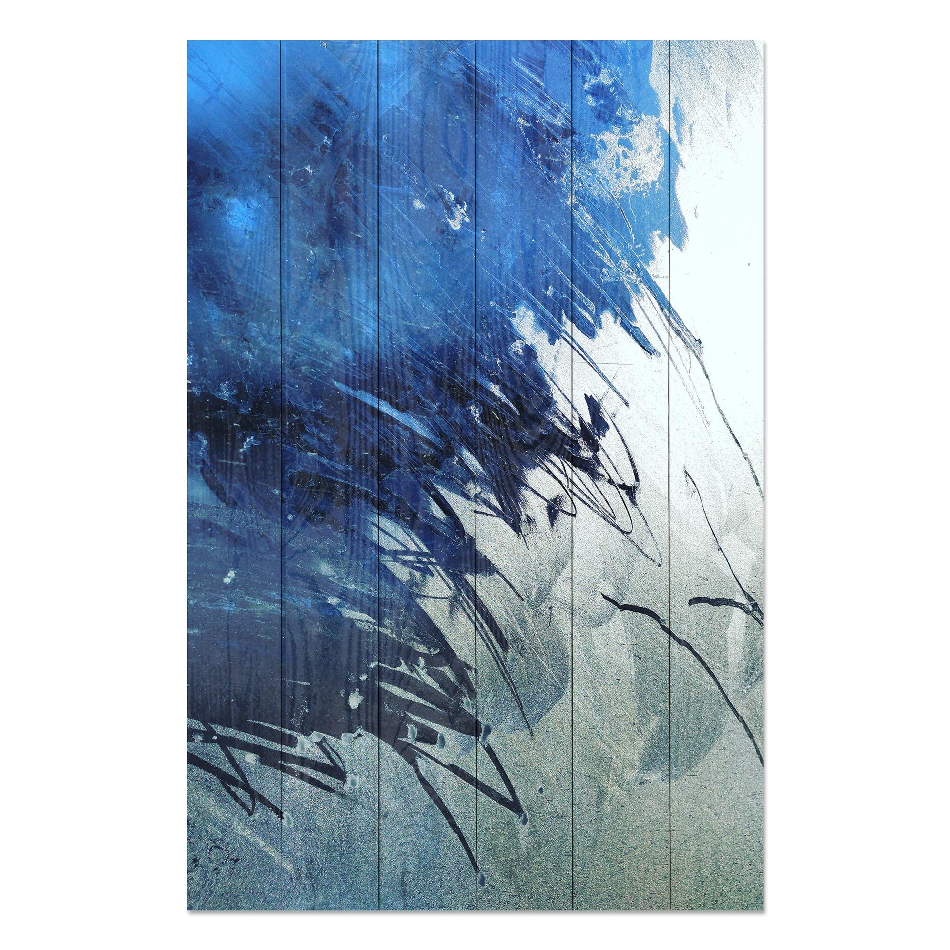 Obraz na drewnie Niebiesko-szary - Colorful Brush Strokes