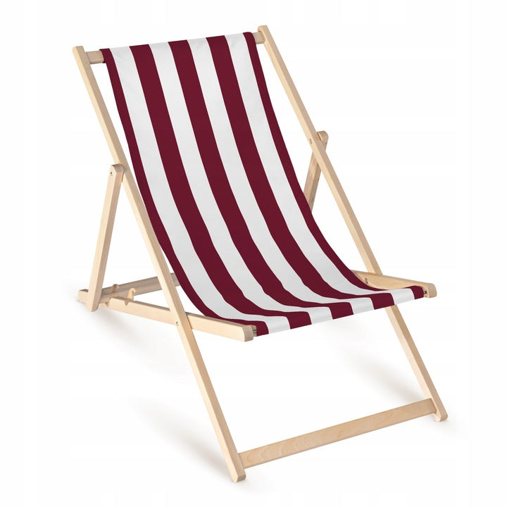 Leżak drewniany w białe paski- Różne kolory Brązowy