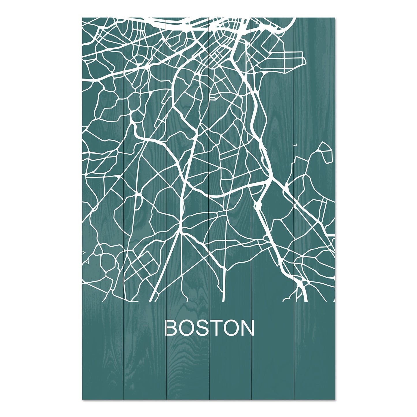 Obraz na drewnie Mapa Boston - Boston