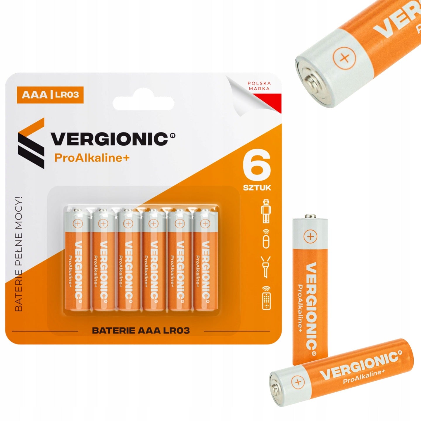 Baterie alkaiczne Vergionic AAA 6szt. R3