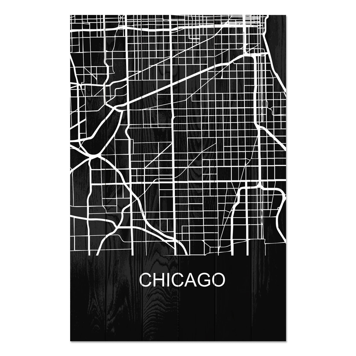 Obraz na drewnie Mapa Chicago - Chicago
