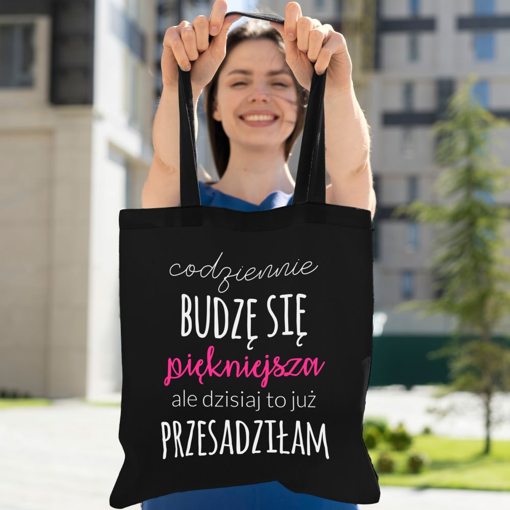 Prezent na Dzień Kobiet - Torba z nadrukiem czarna