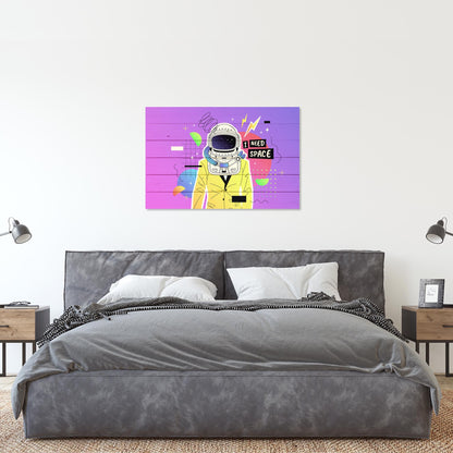 Obraz na drewnie Kolorowy kosmonauta Colorful Cosmonaut