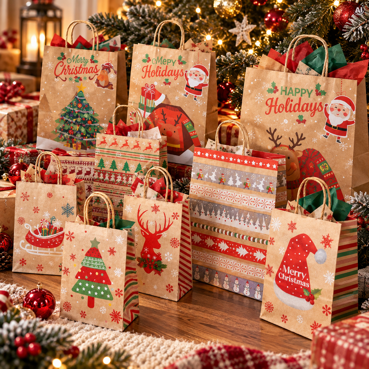 Zestaw świątecznych toreb papierowych 13 szt. Merry Christmas