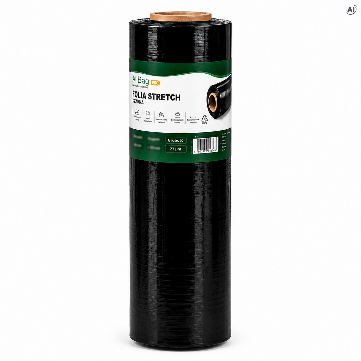 Czarna folia stretch 2,7 kg netto