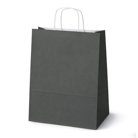 Torba Papierowa z Uchwytem Skręcanym 300x170x425mm Czarna Biały