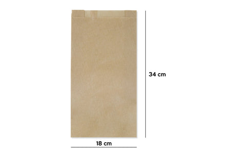 Torba papierowa fałdowa - BRĄZOWA - 180x340mm(1000 szt.)