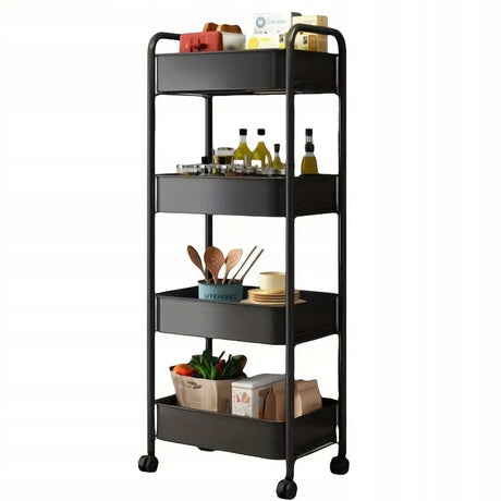 Czarna Półka, Szafka na Kółkach 4 Poziomy
