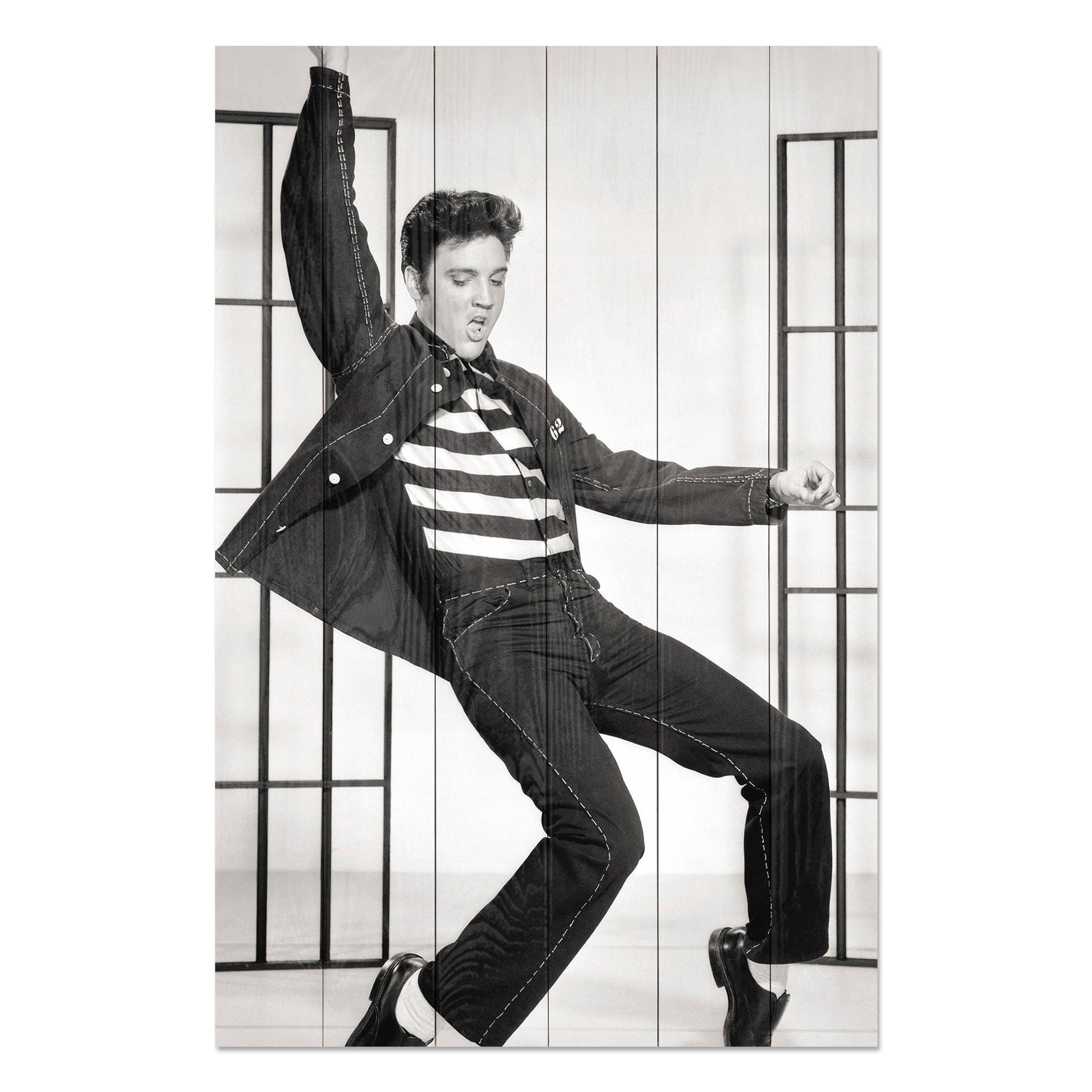 Obraz na drewnie Elvis czarno-biały - Elvis Dance