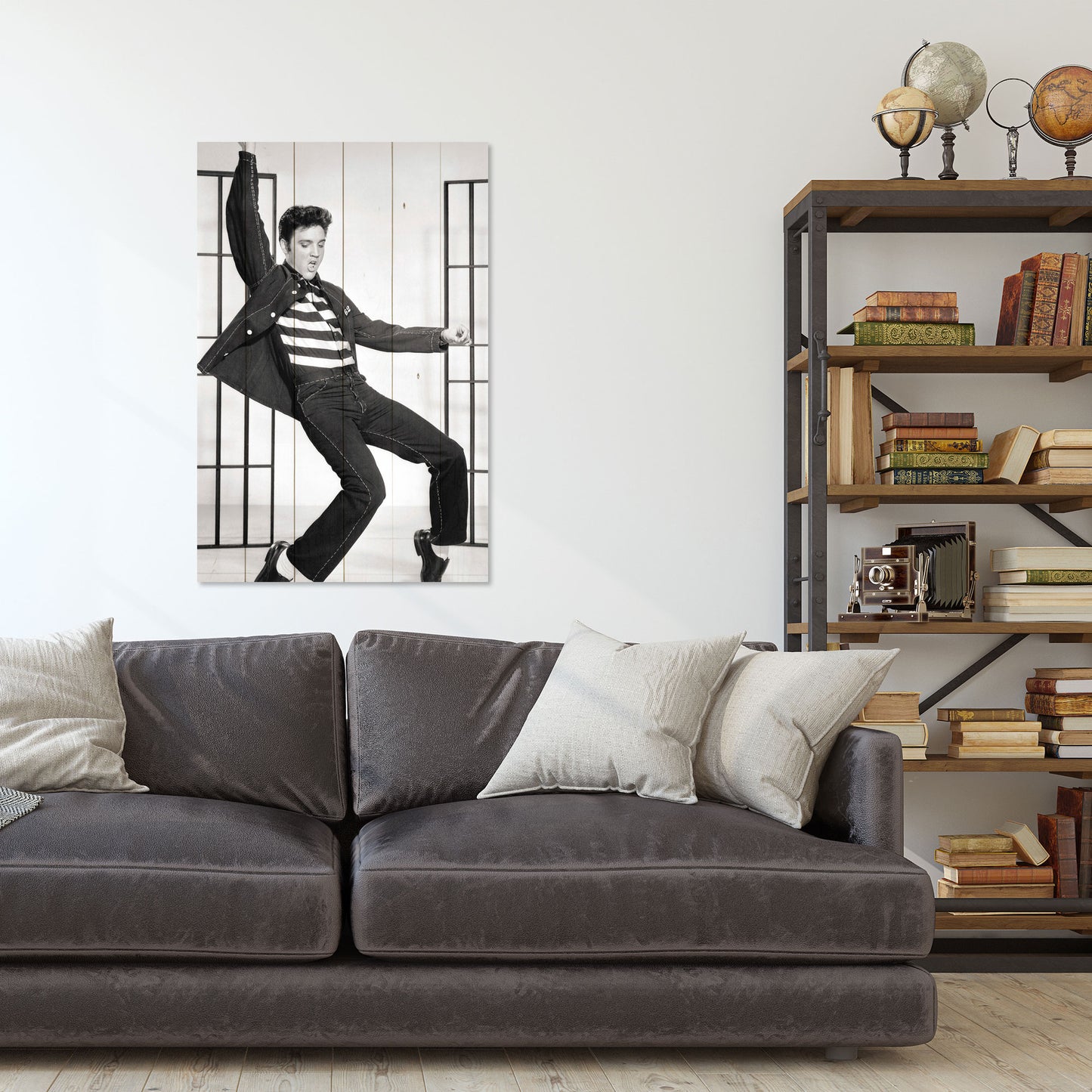Obraz na drewnie Elvis czarno-biały - Elvis Dance