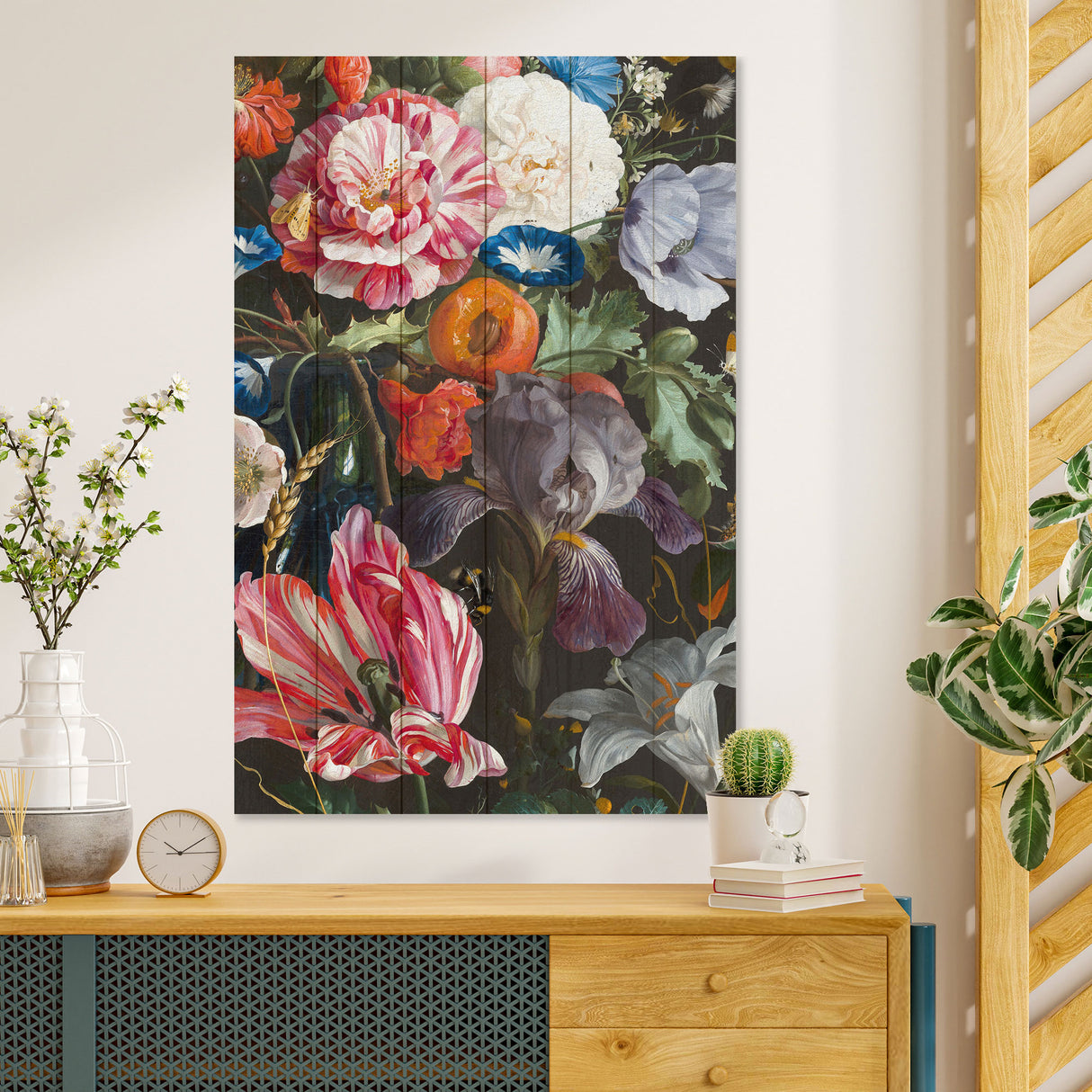 Obraz na drewnie Kolorowe kwiaty - Flower Painting
