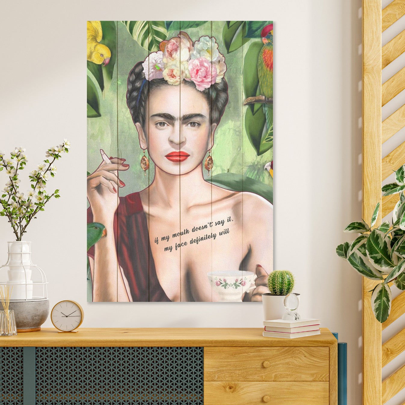 Obraz na drewnie Frida Kahlo - Frida