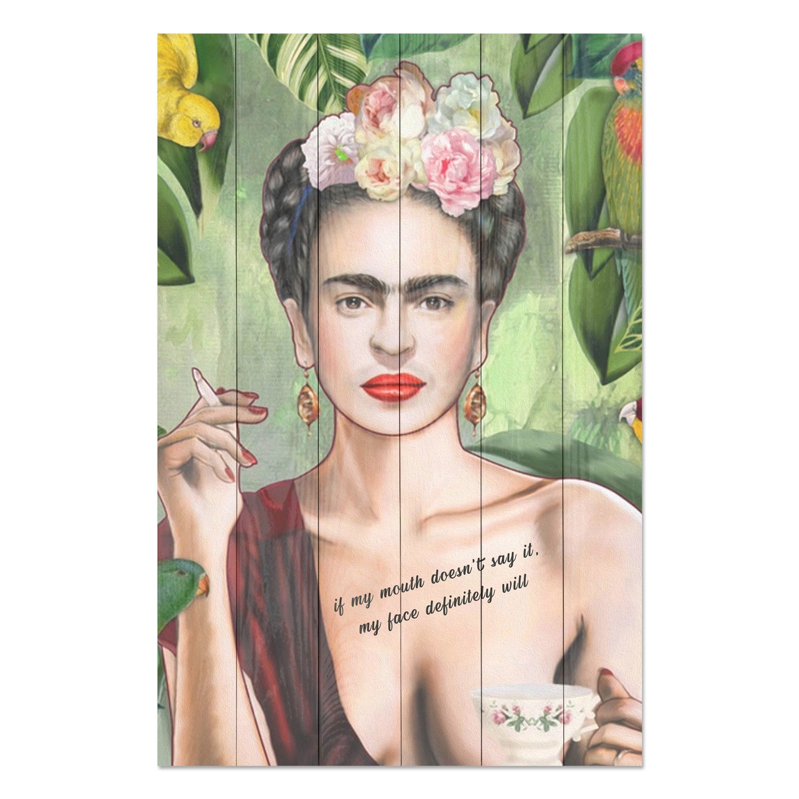 Obraz na drewnie Frida Kahlo - Frida