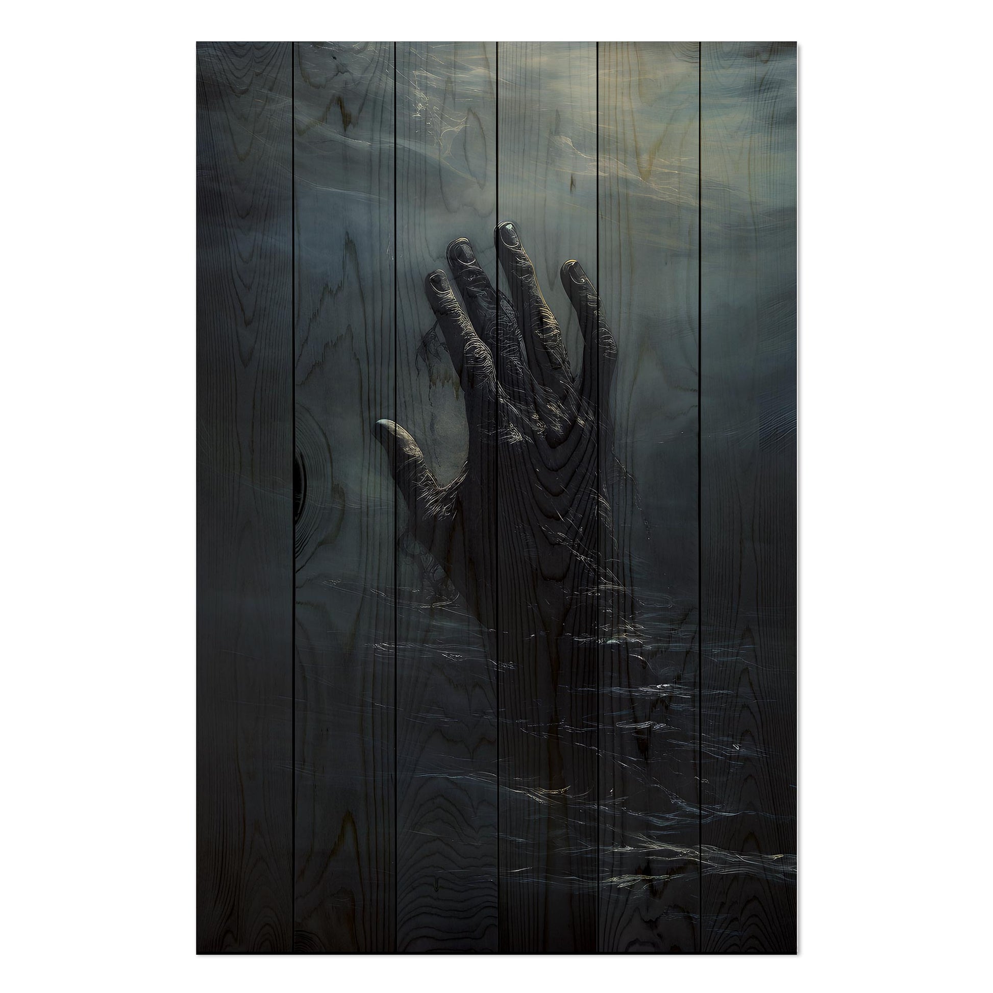 Obraz na drewnie Ręka w wodzie Hand Dark Water