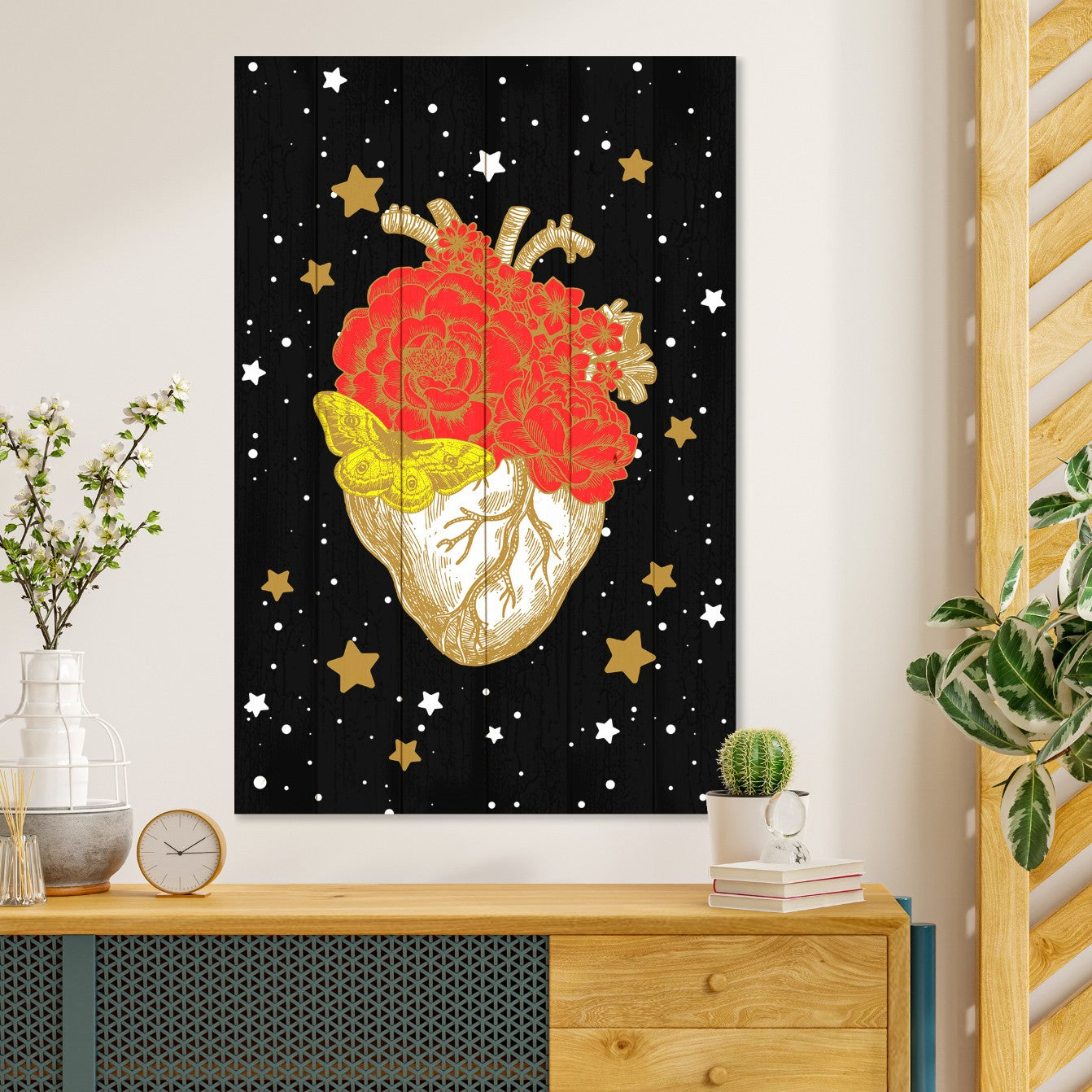 Obraz na drewnie Serce w galaktyce - Heart in the Galaxy