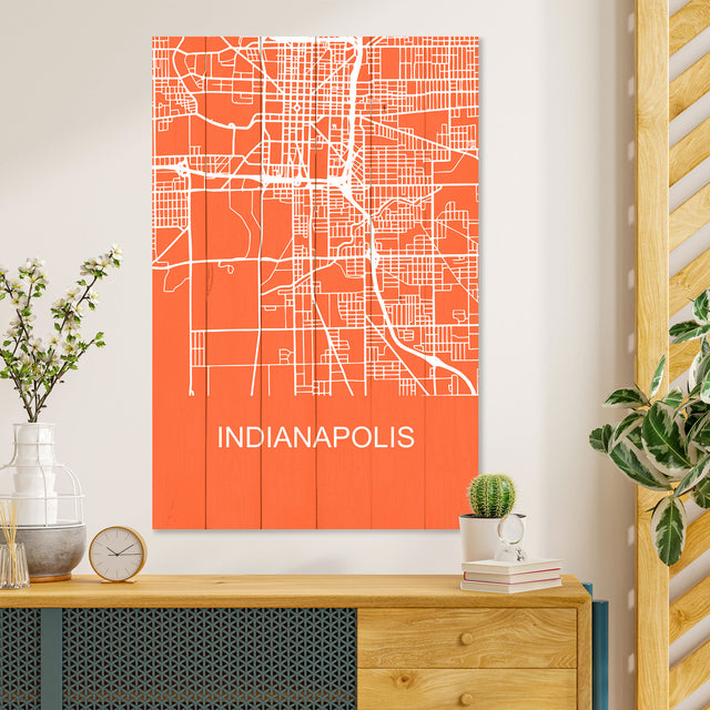 Obraz na drewnie Mapa Indianapolis - Indianapolis