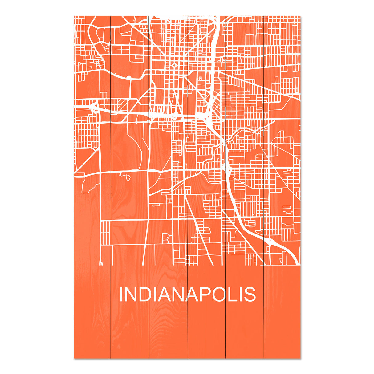 Obraz na drewnie Mapa Indianapolis - Indianapolis