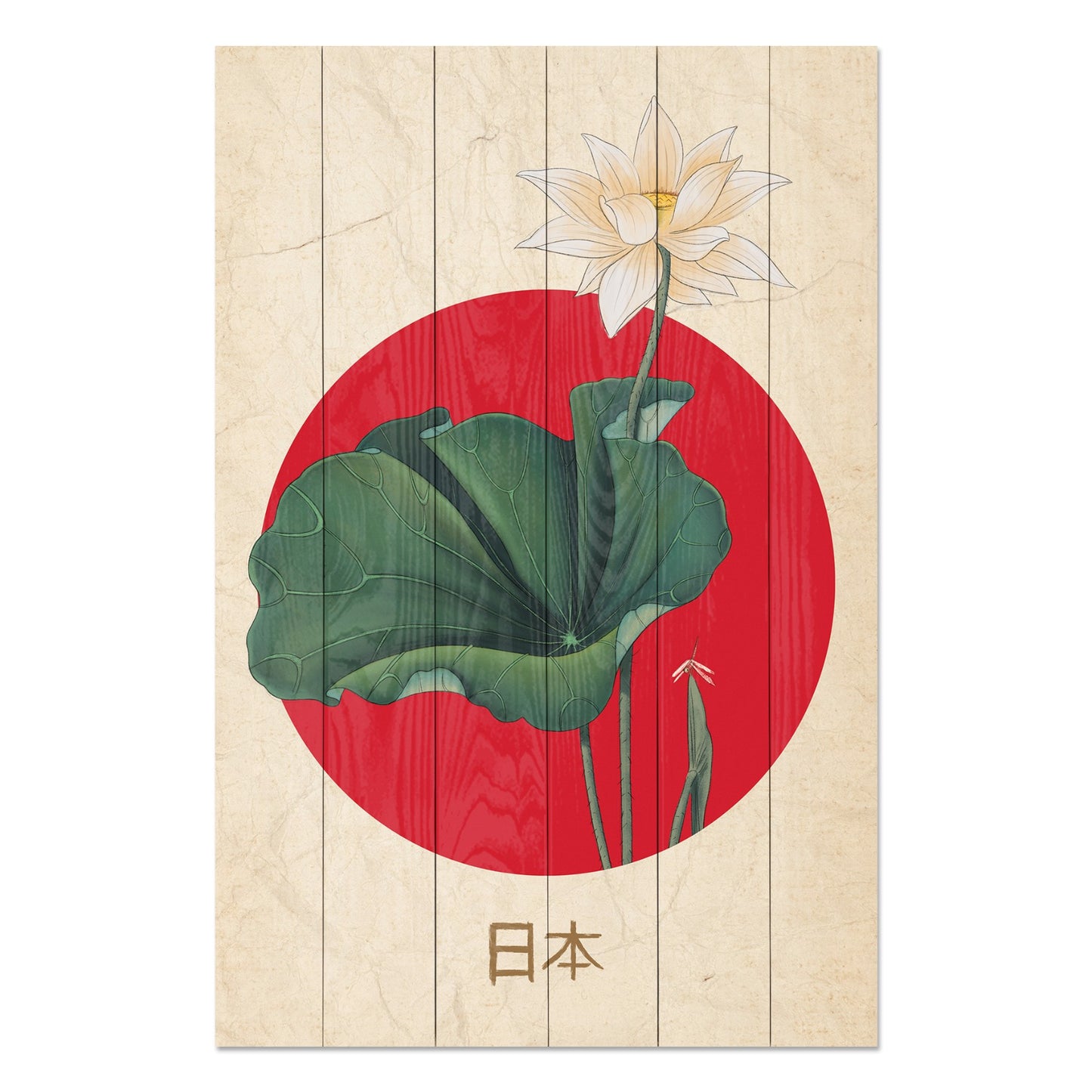 Obraz na drewnie Japoński kolaż beżowy - Japanese Collage