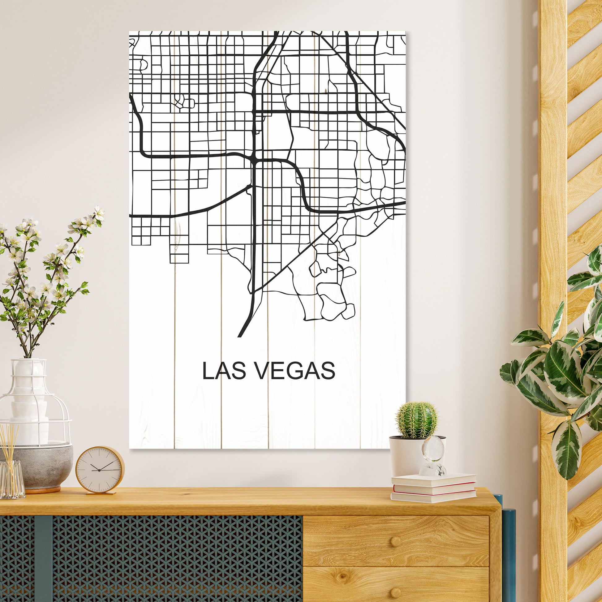 Obraz na drewnie Mapa Las Vegas - Las Vegas