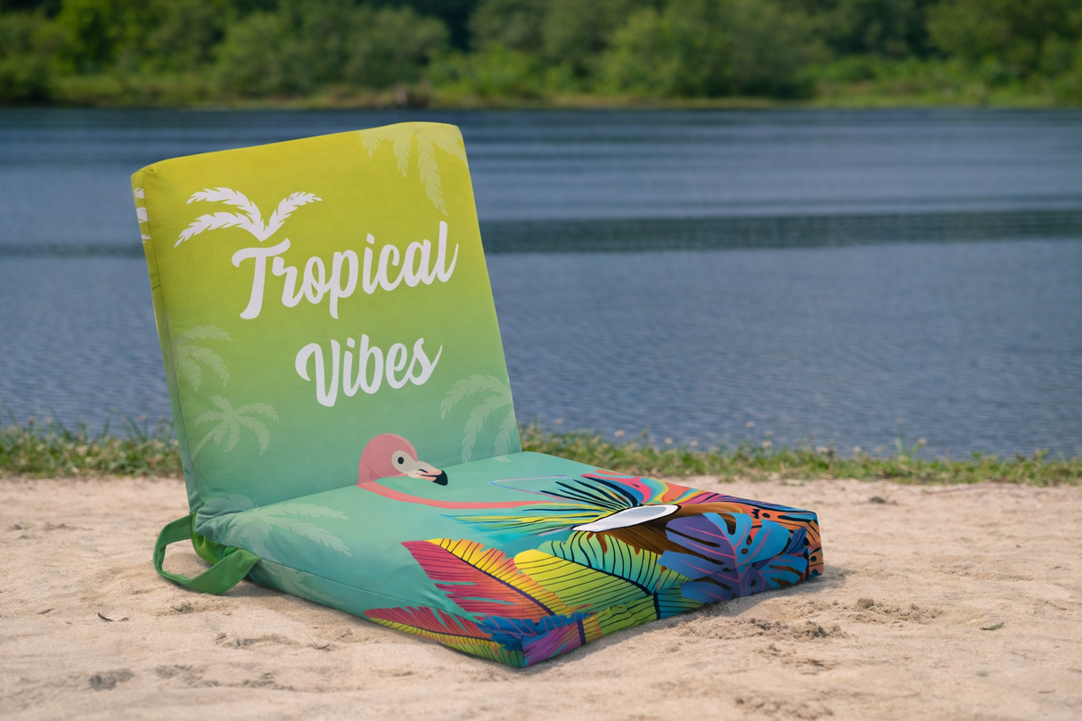 Leżak podróżny składany leżanka TROPICAL VIBES