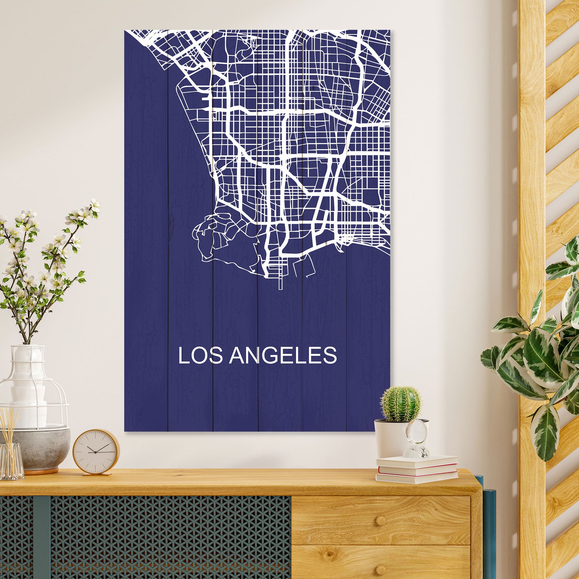 Obraz na drewnie Mapa Los Angeles - Los Angeles