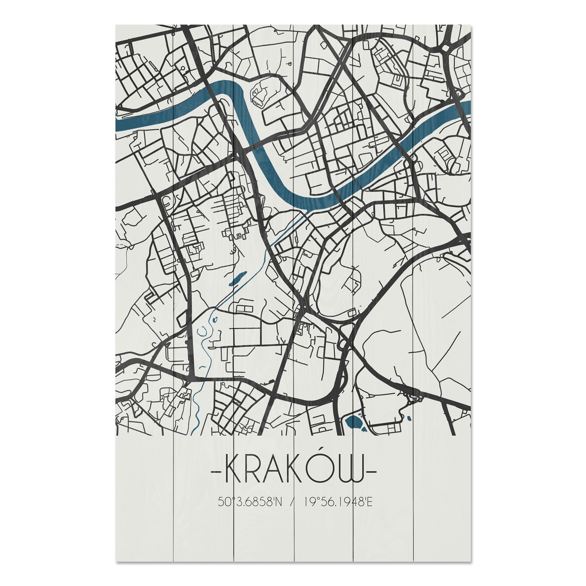 Obraz na drewnie Mapa Kraków - Kraków