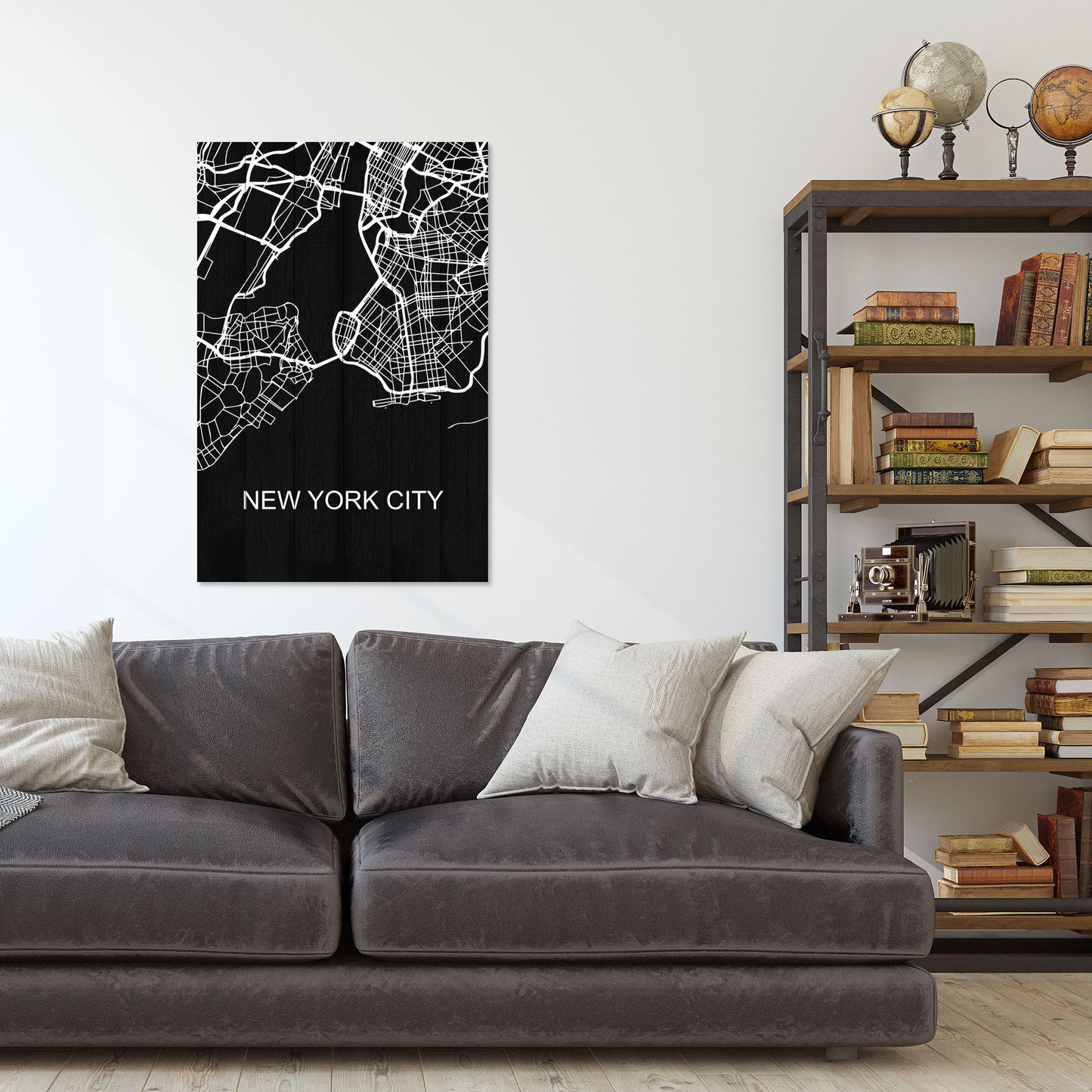 Obraz na drewnie Mapa New York City - New York City