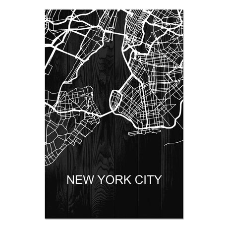 Obraz na drewnie Mapa New York City - New York City