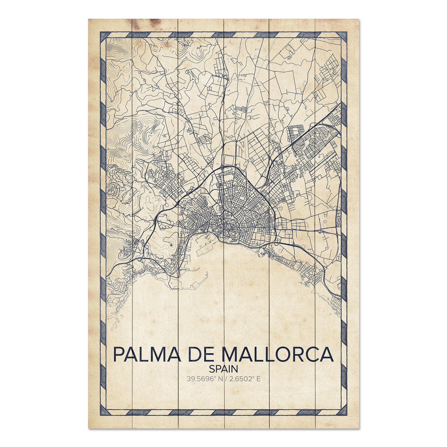 Obraz na drewnie Mapa Palma de Mallorca - Palma de Mallorca