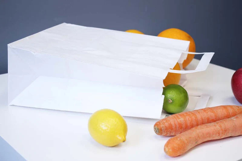 Torba papierowa z uchwytem płaskim 320x160x430mm Biała