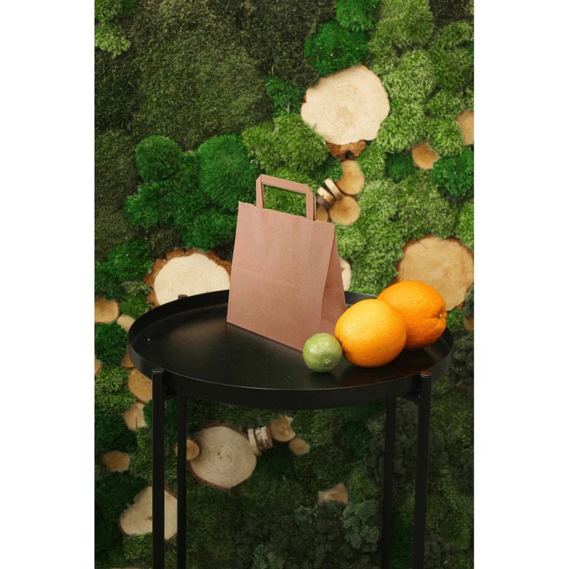 Torba papierowa z uchwytem płaskim 220x110x245mm Brązowa