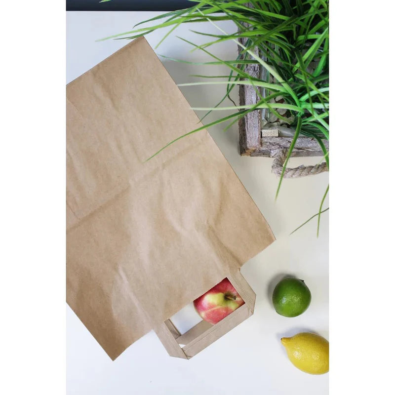 Torba papierowa z uchwytem płaskim 220x110x245mm Brązowa