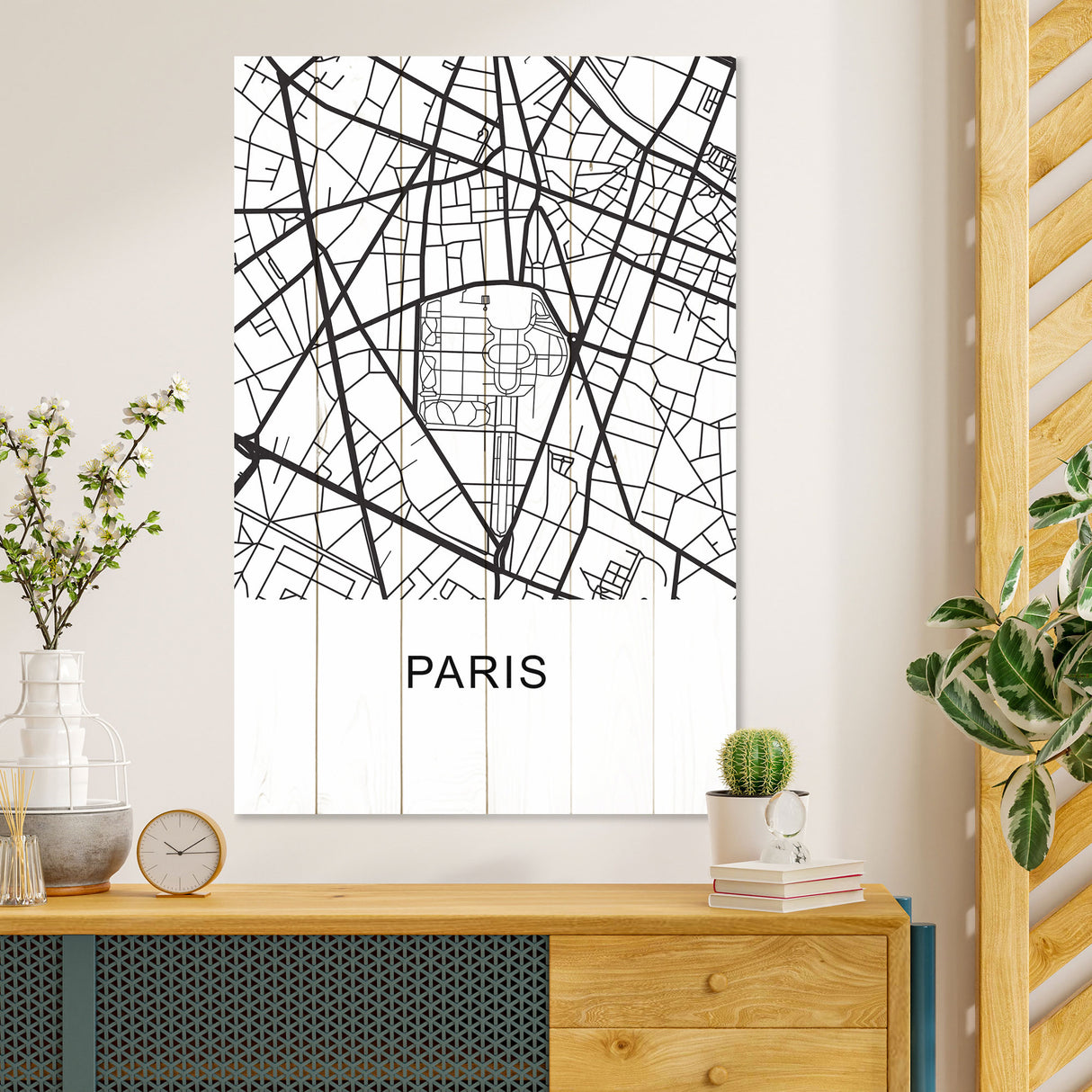 Obraz na drewnie Mapa Paryż - Paris