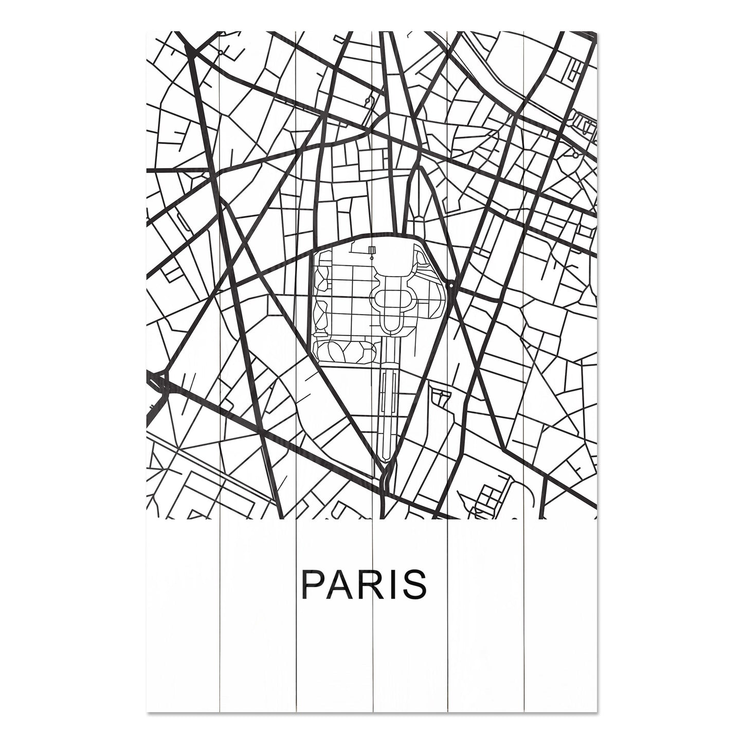 Obraz na drewnie Mapa Paryż - Paris