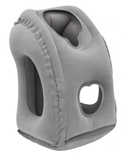 Podróżna poduszka dmuchana welurowa