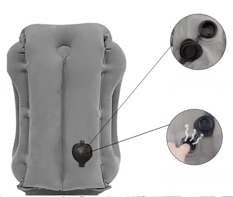 Podróżna poduszka dmuchana welurowa