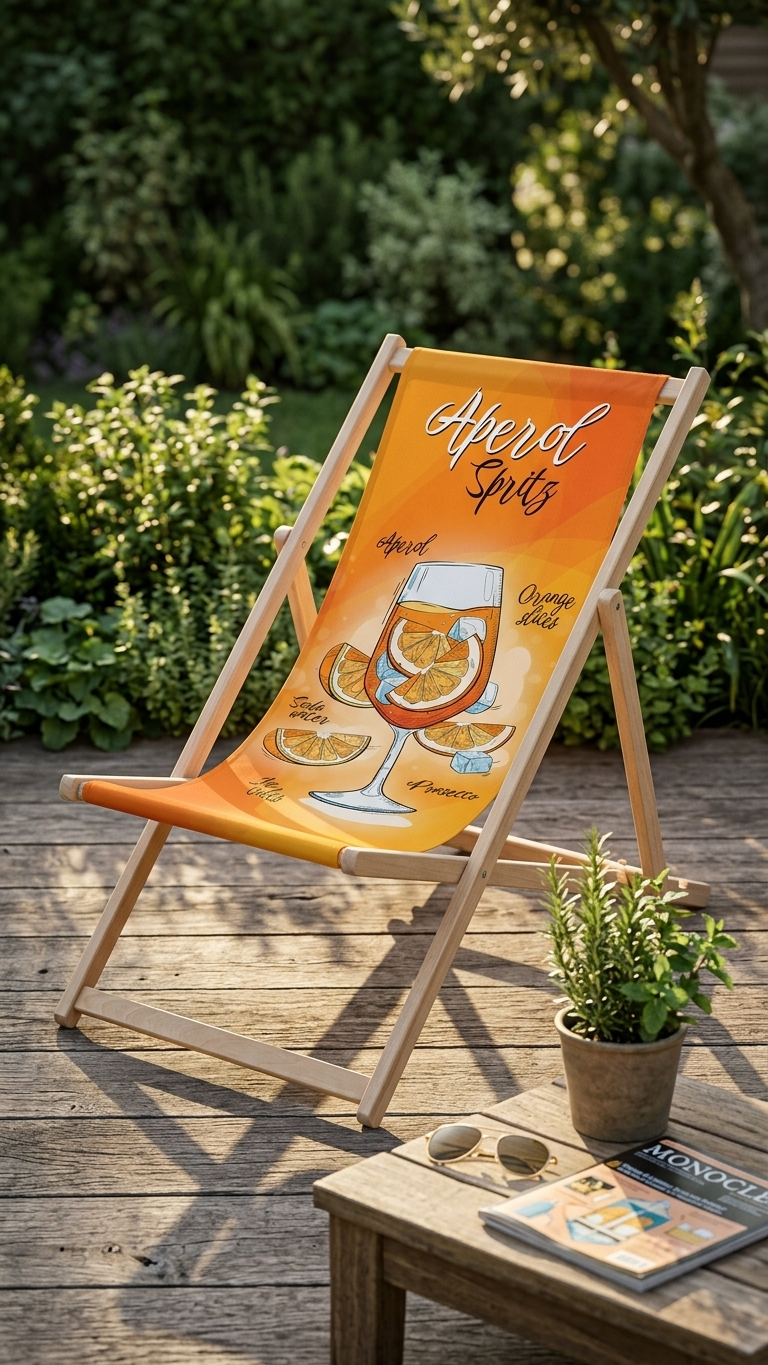 Leżak drewniany APEROL DRINK