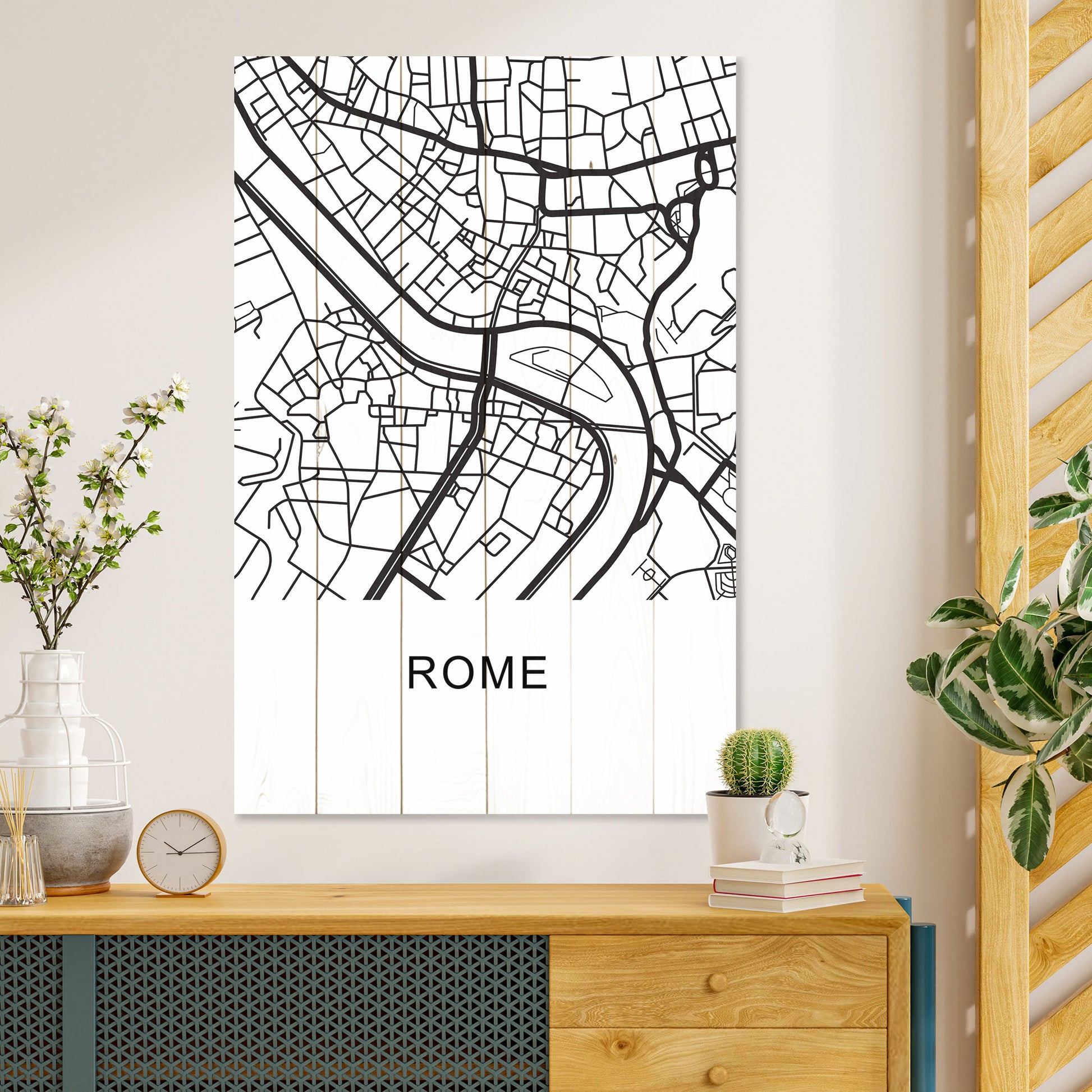 Obraz na drewnie Mapa Rzym - Rome