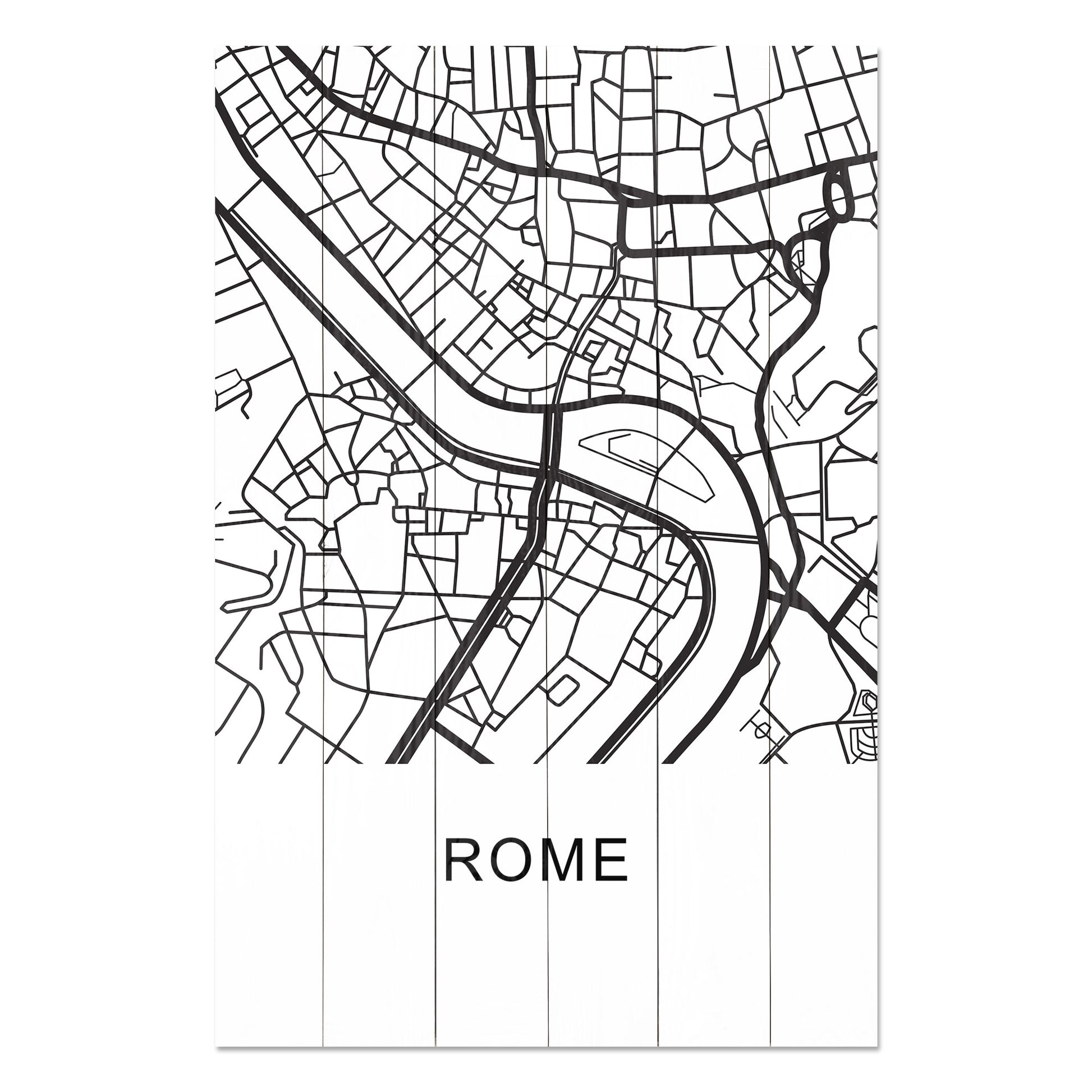 Obraz na drewnie Mapa Rzym - Rome