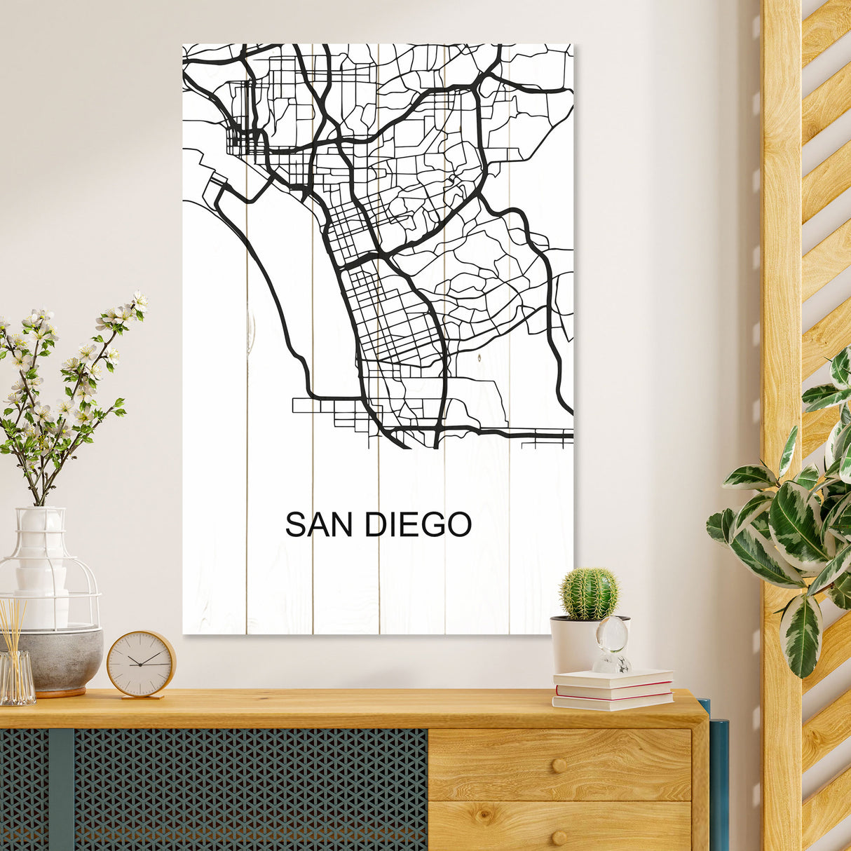 Obraz na drewnie Mapa San Diego - San Diego