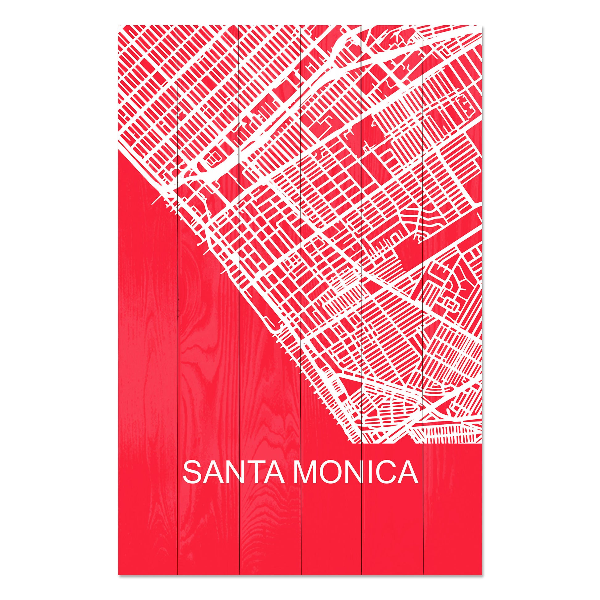 Obraz na drewnie Mapa Santa Monica - Santa Monica
