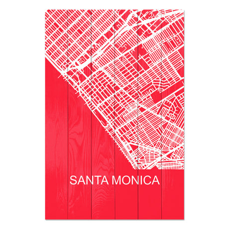 Obraz na drewnie Mapa Santa Monica - Santa Monica