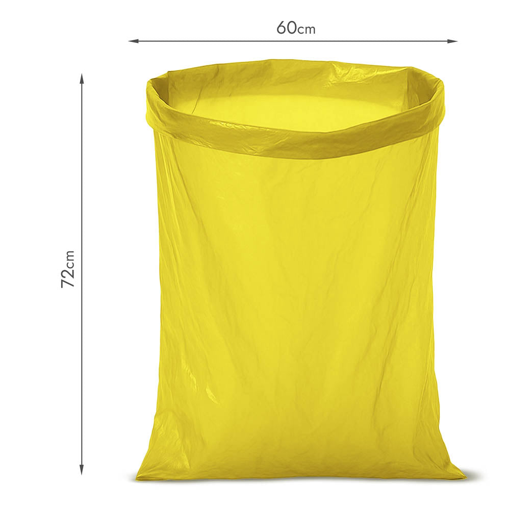 Wytrzymałe żółte worki na śmieci 60 L