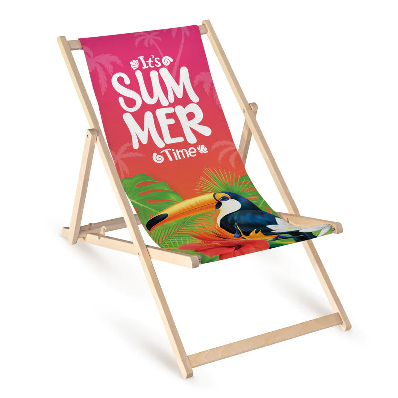 Leżak drewniany z nadrukiem Lato SUMMER