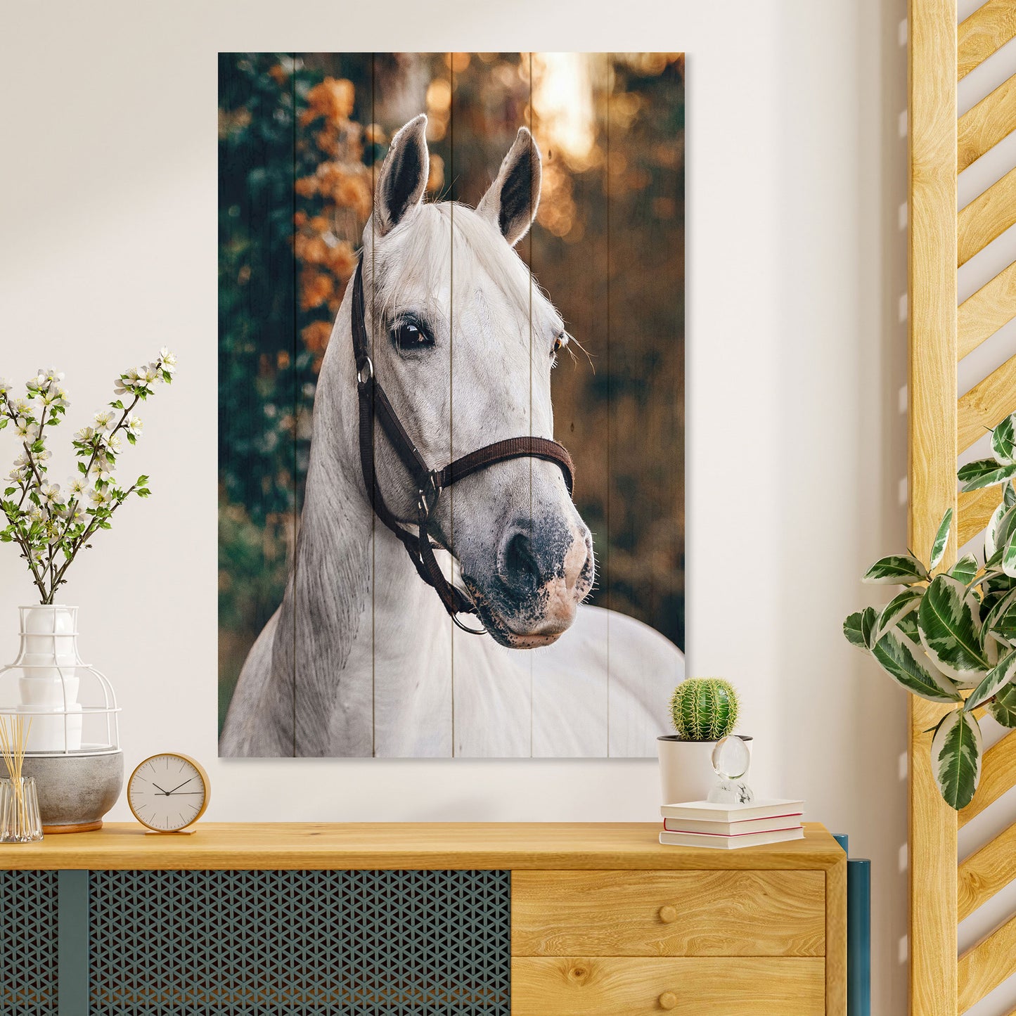Obraz na drewnie Biały koń White Horse
