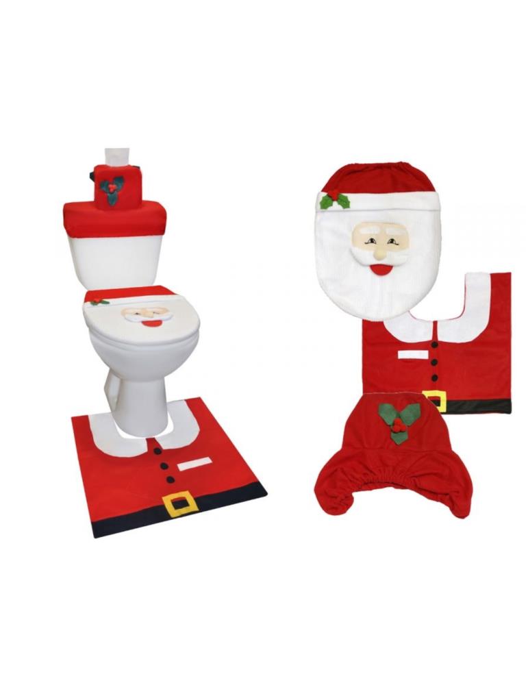 Świąteczny ZESTAW łazienkowy pokrowiec na toaletę WC
